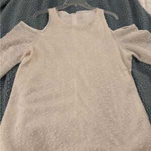 Elegant White Jennifer Lopez Cold Shoulder Top